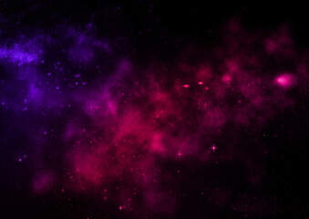 Star field in space and a nebulae. 3D rendering