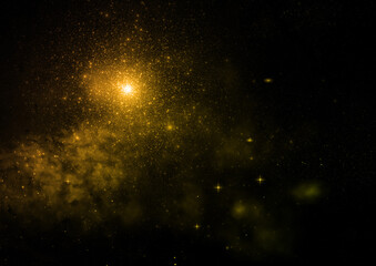 Star field in space and a nebulae. 3D rendering