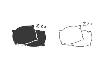 Pillow icon set vector logo template flat style