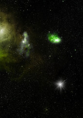 Obraz premium Star field in space and a nebulae. 3D rendering