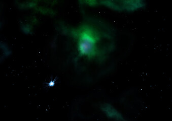 Being shone nebula. 3D rendering