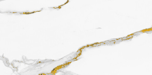 Fototapeta premium Calacatta gold white tone and contains a mixture of beige,gold and grey veins that vary in size, white statuario used for kitchen, wall panel, countertop and bookmatched backsplash.
