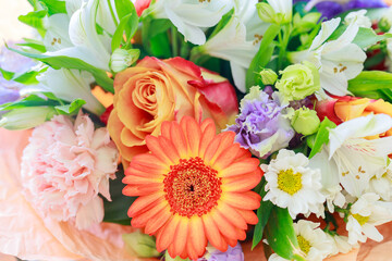 beautiful summer bouquet of flowers close up