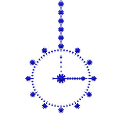 Coronavirus lockdown concept: Pendulum with clock face with coronavirus symbols.
