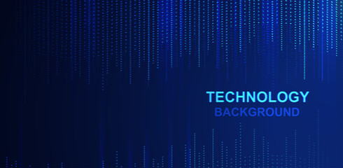 Abstract technology background. Creative vector illustration with particles, lines and dots with copy space for presentation and web design. Concept for future technology and artificial intelligence.