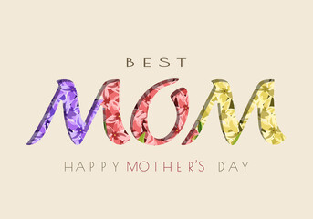 Mums, Mother's Day Flower Text Banner Greeting Card Background