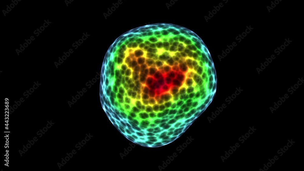 Aufkleber seamless looping 3d animation of the abstract morphing alien organic life form rendered in uhd with 