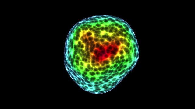Seamless looping 3D animation of the abstract morphing alien organic life form rendered in UHD with alpha matte