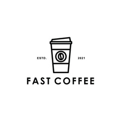fast coffee breakfast logo design vector