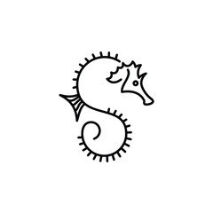 letter s sea horse simple flat minimalist logo design