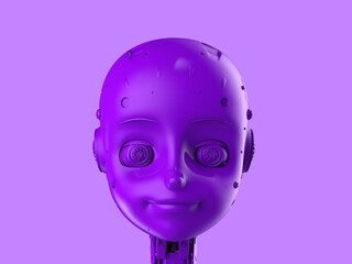 violet single color ai robot