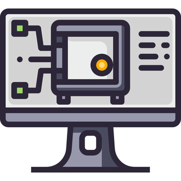 computer screen showing safe icon clip art preview