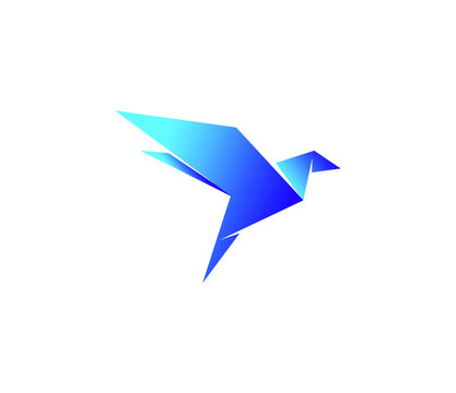 fully editable origami bird logo template