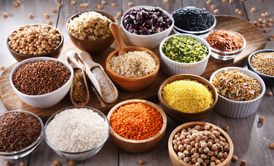 Composition with different kinds of dry food products