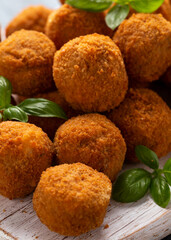 Meat free vegetarian mini picnic scotch eggs with micoprotein and herbs served with ketchup and mayonnaise