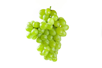 fresh ripe green grape isolated on white background.