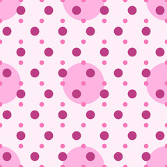 Pink bubble dots pattern. Vector pink gums wallpaper. Seamless pink circles ornament.