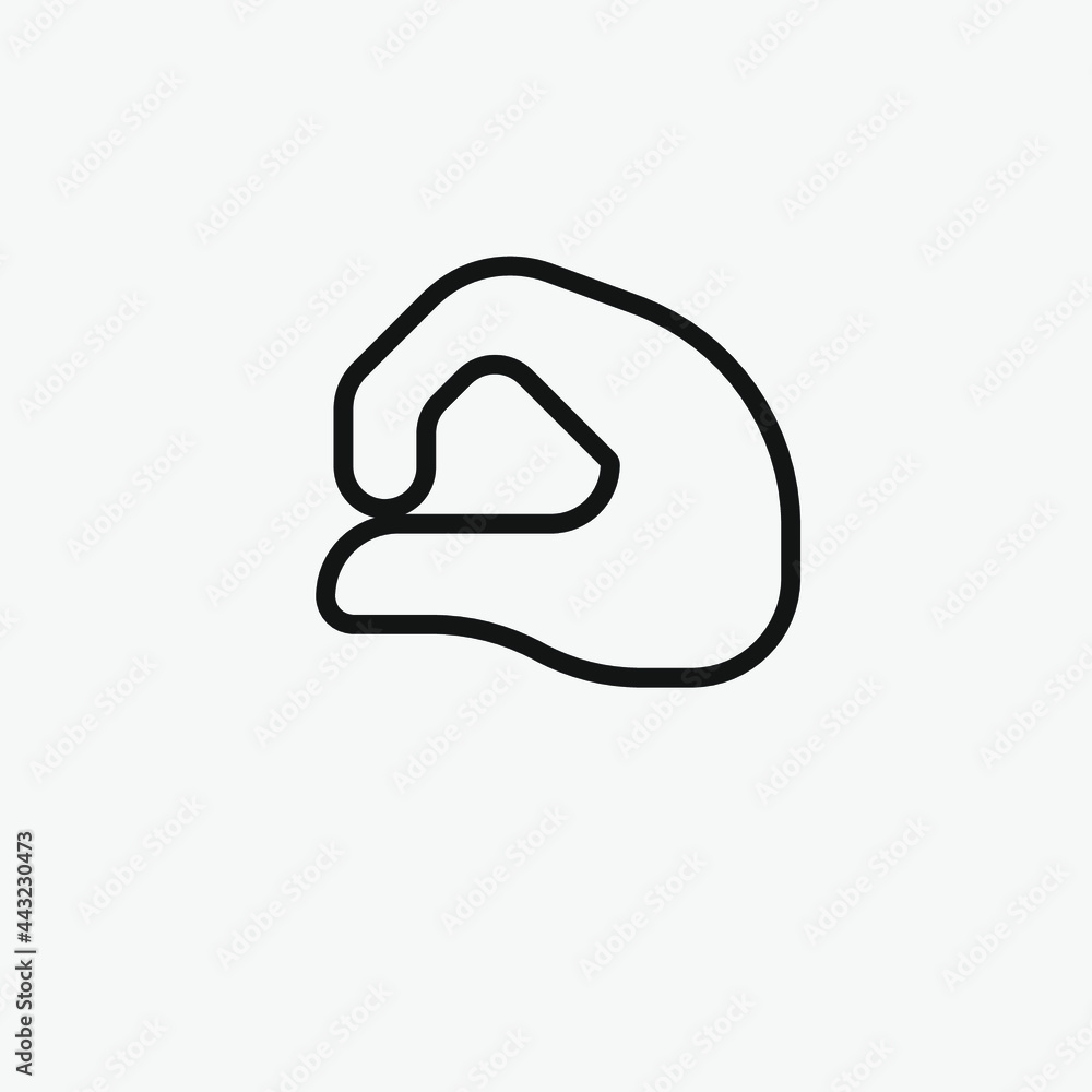 Poster hand sign vector icon. editable stroke. symbol in line art style for design, presentation, website o