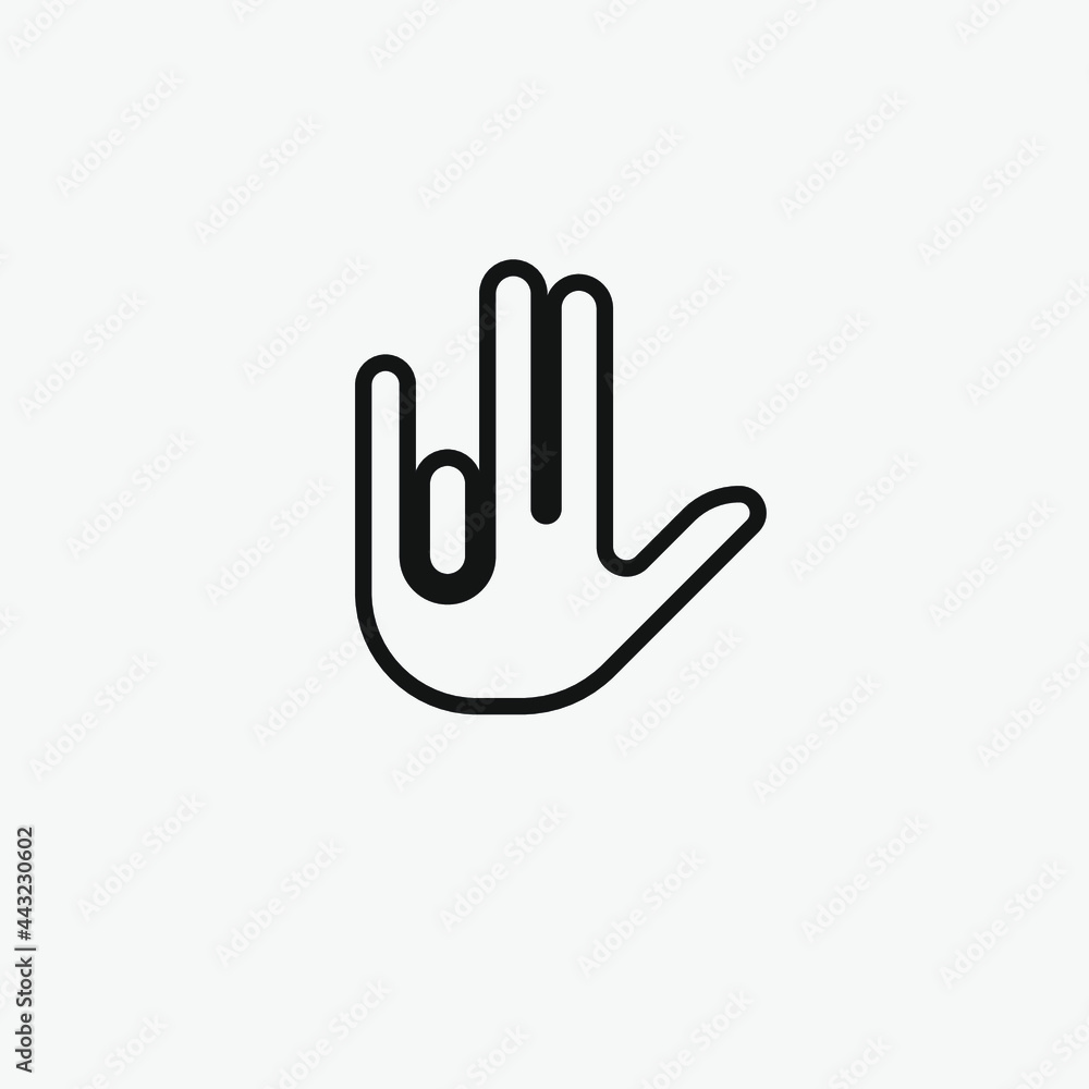 Poster hand sign vector icon. editable stroke. symbol in line art style for design, presentation, website o