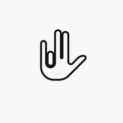 Hand sign vector icon. Editable stroke. Symbol in Line Art Style for Design, Presentation, Website or Apps Elements, Logo. Pixel vector graphics - Vector