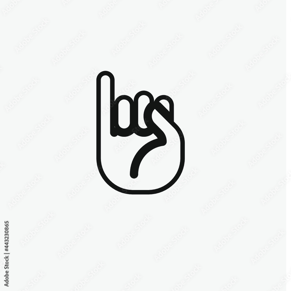 Poster hand sign vector icon. editable stroke. symbol in line art style for design, presentation, website o