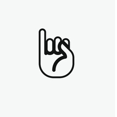 Hand sign vector icon. Editable stroke. Symbol in Line Art Style for Design, Presentation, Website or Apps Elements, Logo. Pixel vector graphics - Vector