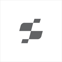 Letter S and racing flag logo vector.