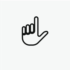 Hand sign vector icon. Editable stroke. Symbol in Line Art Style for Design, Presentation, Website or Apps Elements, Logo. Pixel vector graphics - Vector