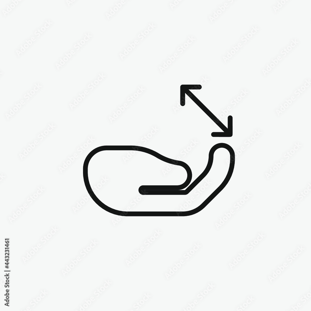 Poster hand sign vector icon. editable stroke. symbol in line art style for design, presentation, website o