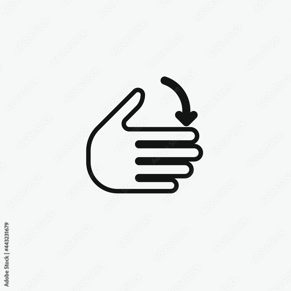 Poster hand vector icon. editable stroke. symbol in line art style for design, presentation, website or app