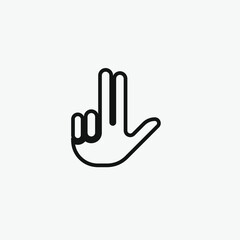 Hand vector icon. Editable stroke. Symbol in Line Art Style for Design, Presentation, Website or Apps Elements, Logo. Pixel vector graphics - Vector