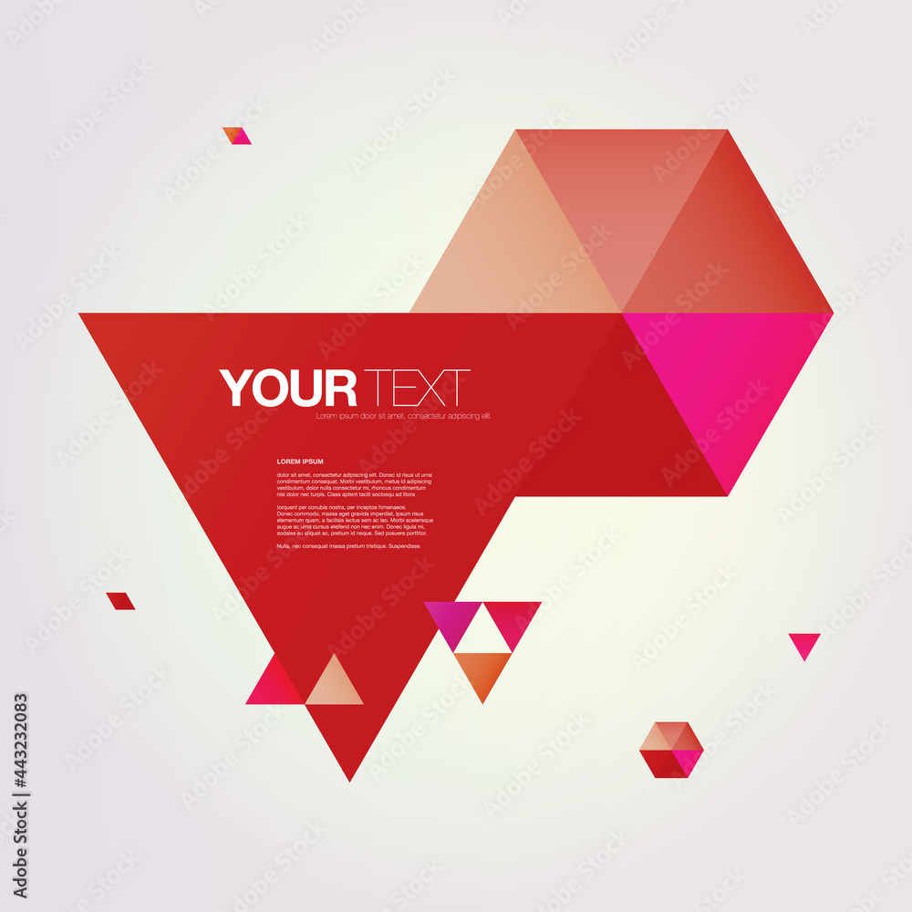 Aufkleber abstract warm color triangles text box design eps 10 stock vector illustration