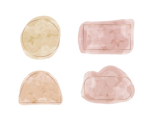 Beige and pink watercolor shapes for social media, banners, invitations
