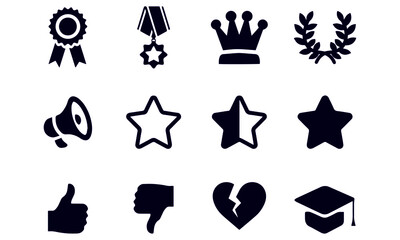Awards Silhouette icons vector design 