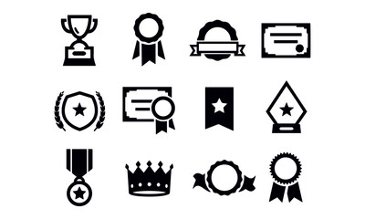  Black Award Icons vector design 