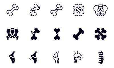  Bone icon set vector design 