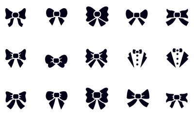  Bow tie icon set vector design 