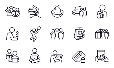 Banking Thin Line Icons vector design 