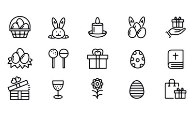  Easter icon set vector design 