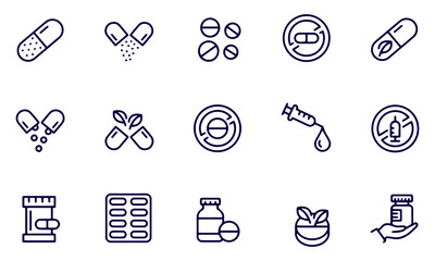  Drugs icon set vector design 