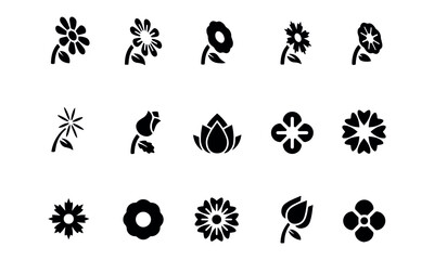  Flower icon set vector design 