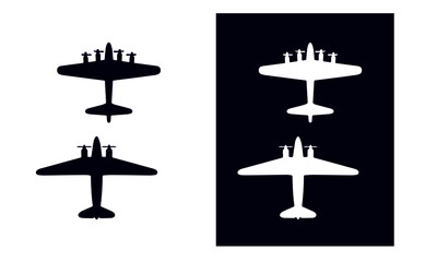 Retro WWII Airplane icons vector design 