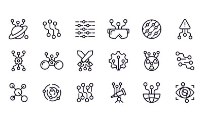 Technology related icon set vector design 