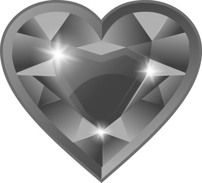 black heart cut diamond crystal gemstone isolated white background jewel jpg file