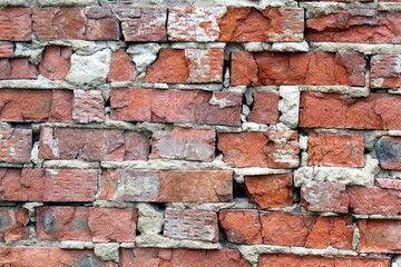 Obraz premium Wall texture of old red dilapidated brick