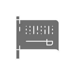 Vector flag of Saudi Arabia gray icon.
