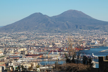Fototapeta premium Napoli panorama opening from Saint Elmo Castle 