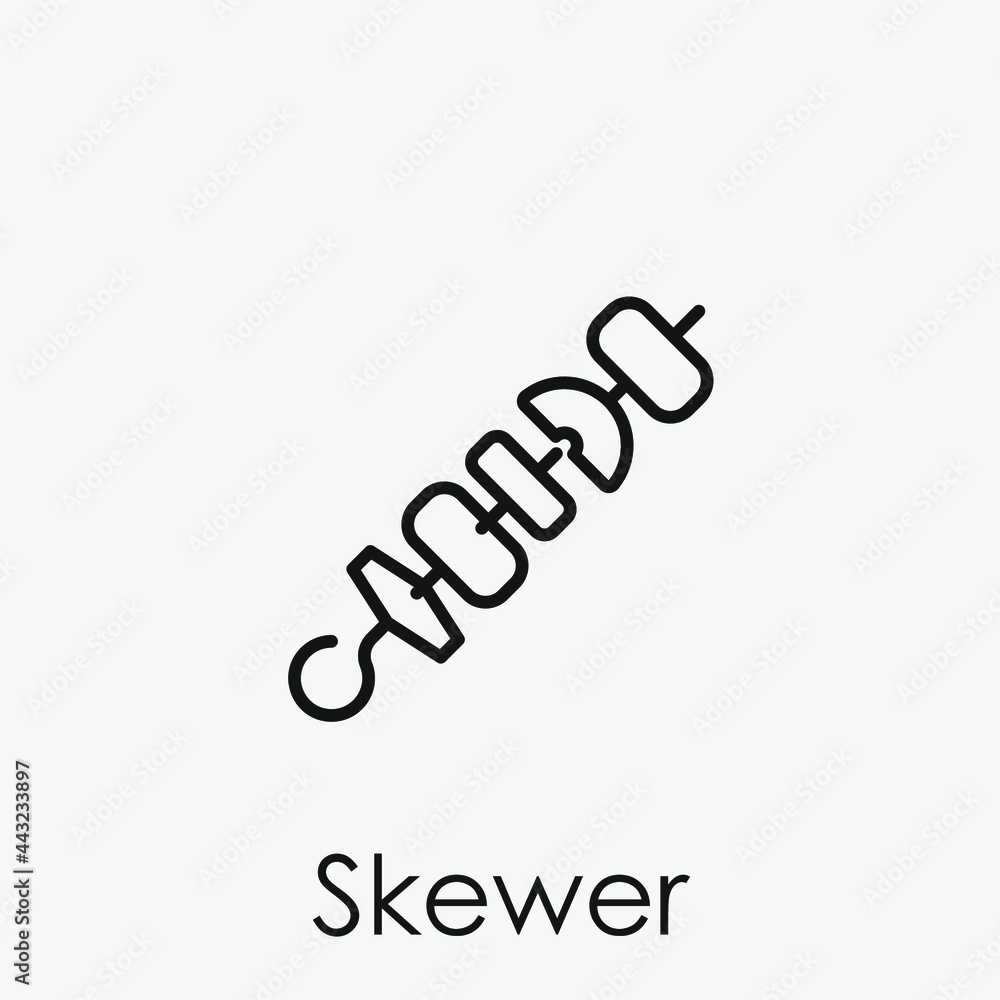 Poster skewer vector icon. editable stroke. symbol in line art style for design, presentation, website or a