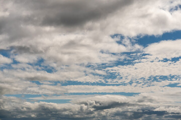 Cloudy cloud on a blue sky. Nature background.