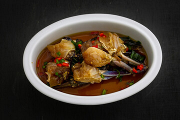 Korean food Raw crabs marinated in soy sauce which is called Ganjang-gejang
